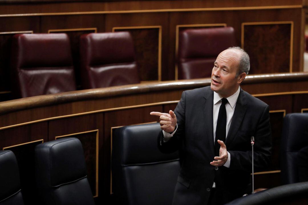 El ministro de Justicia, Juan Carlos Campo, interviene en la sesión de control al gobierno celebrada este miércoles en el Congreso