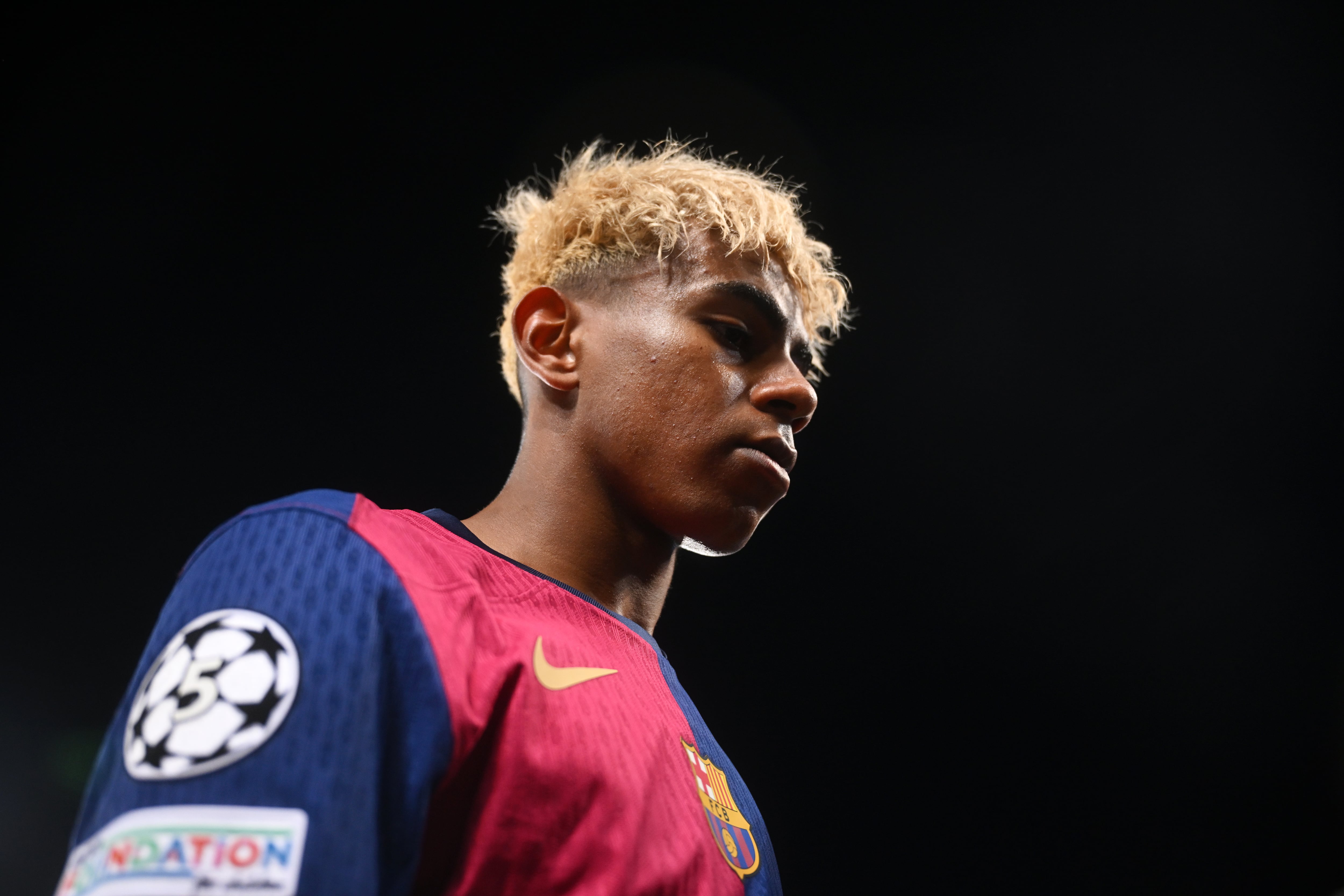 Lamine Yamal, durante la semifinal de Champions League con el Inter