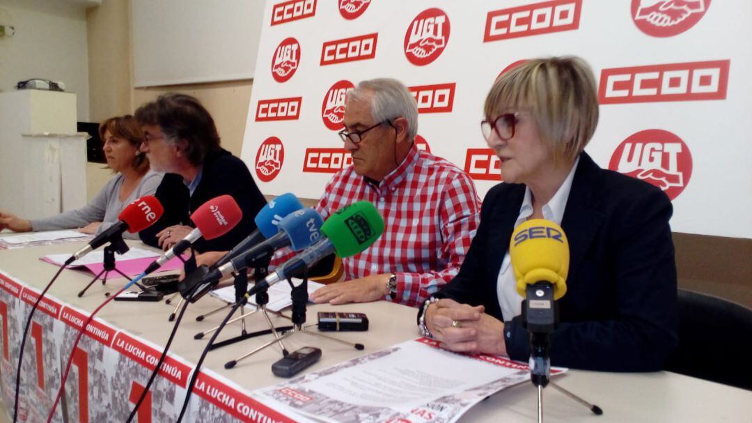 Dirigentes de UGT y Comisiones Obreras en Navarra