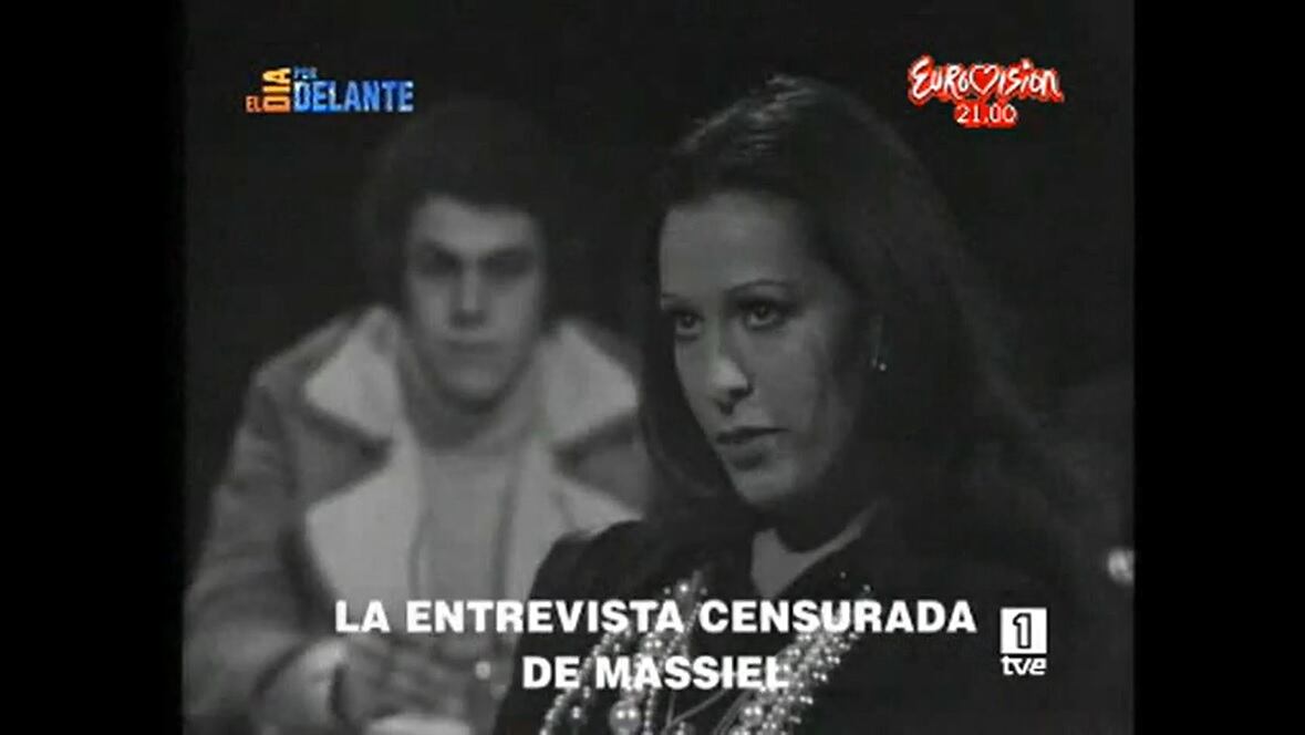 Massiel durante la entrevista censurada por el régimen franquista