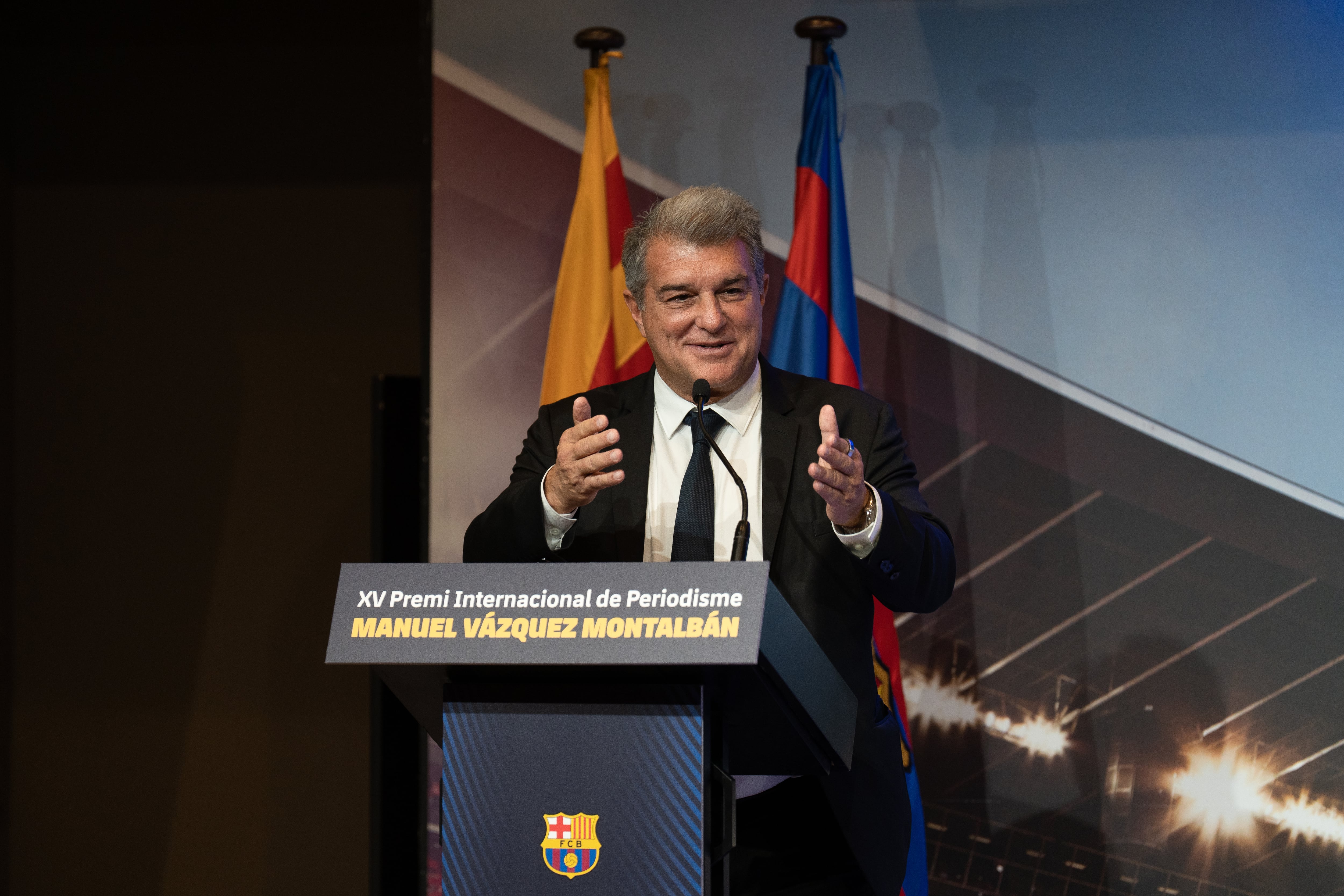 Joan Laporta, durante un acto con el FC Barcelona.