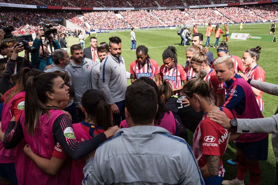 La plantilla del Atlético en el Wanda Metropolitano