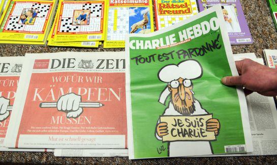 El número 1.178 de la revista &#039;Charlie Hebdo&#039;, ya agotado, en los kioskos alemanes.