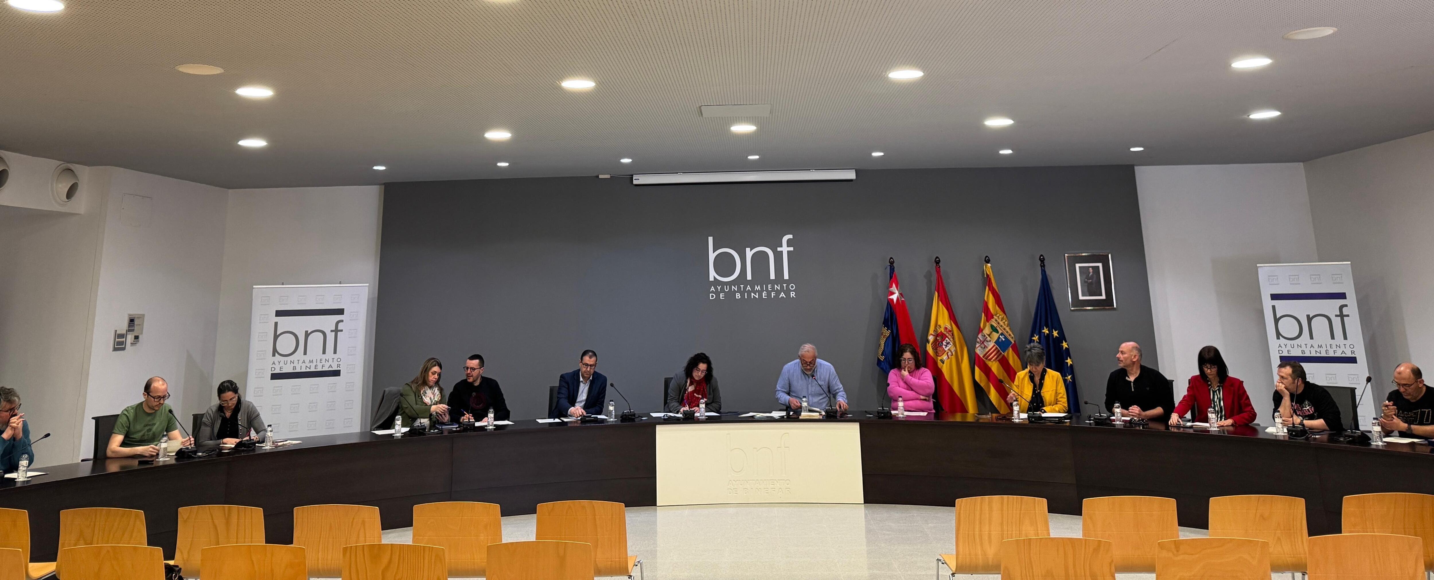 Pleno extraordinario del Ayuntamiento de Binéfar celebrado este lunes