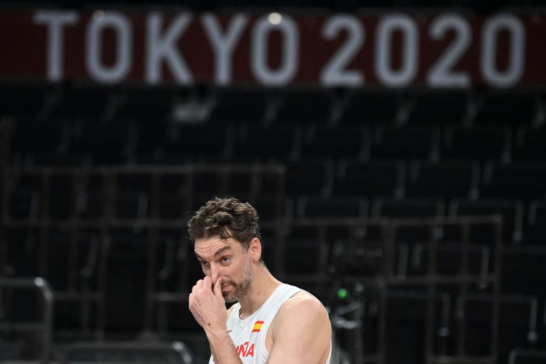 Pau Gasol en su último partido con la selección española