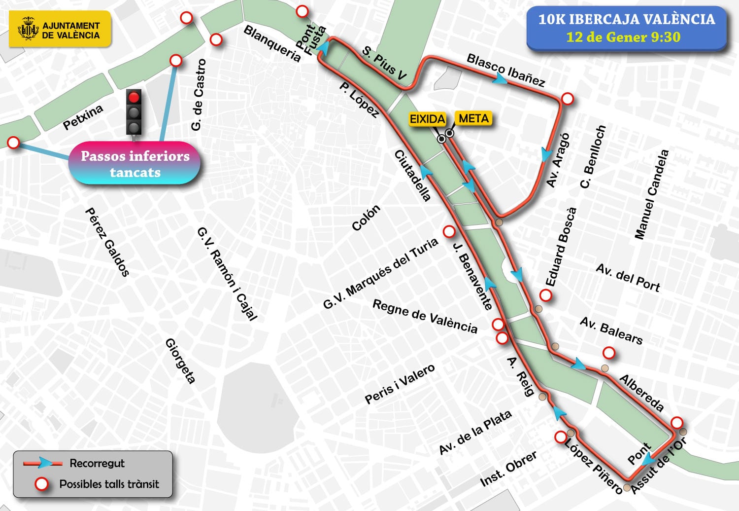 La 17ª edición de la carrera 10K València Ibercaja llega este domingo, 12 de enero