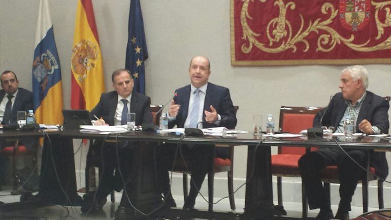 Pedro Ortega, durante su intervención en la comisión de presupuestos.