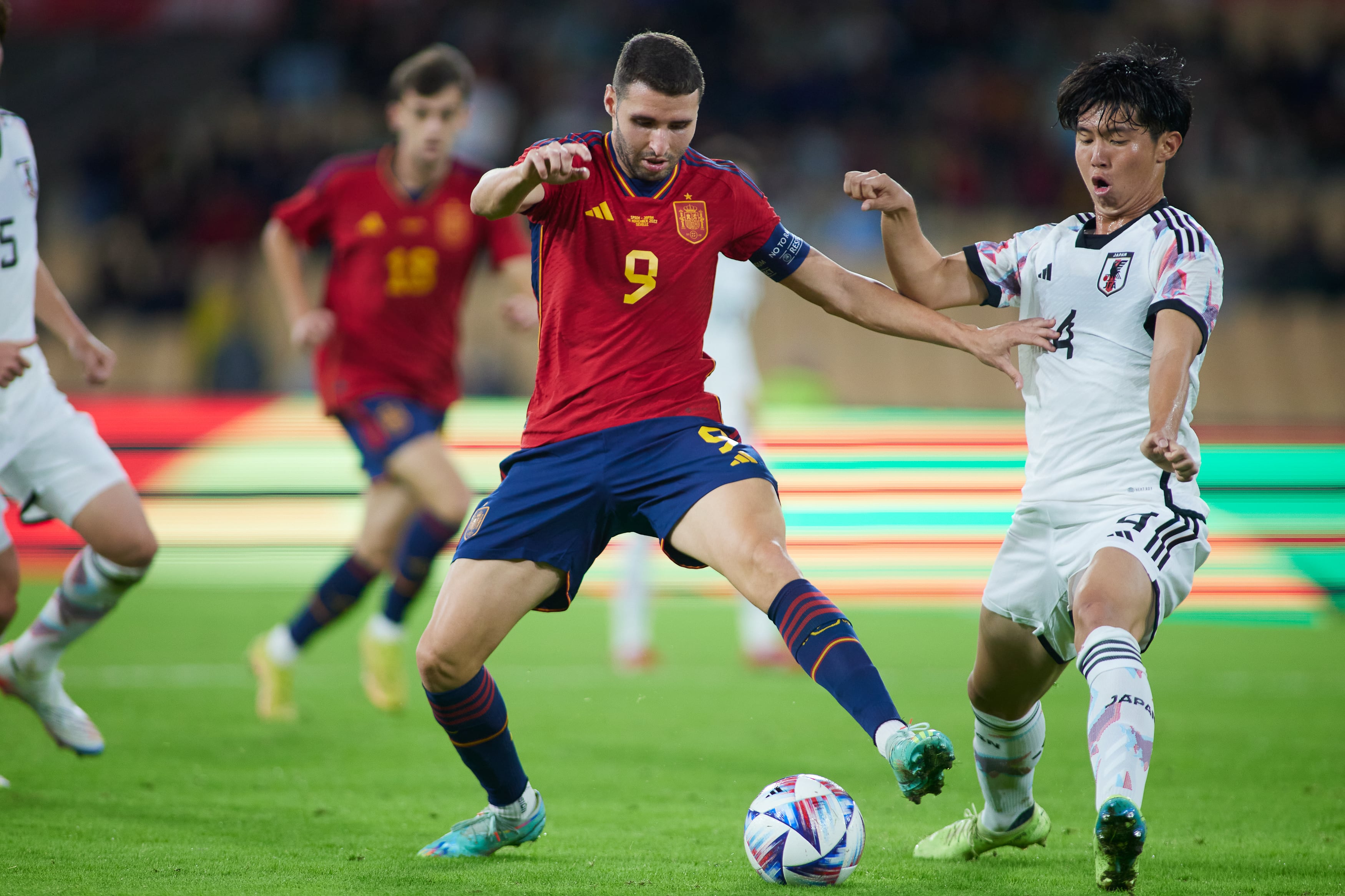 SEVILLA, SPAIN - NOVEMBER 18: Abel Ruiz of Spain in action during International friendly match played between Spain U21 and Japan U21 at La Cartuja stadium November 18, 2022, in Sevilla, Spain. (Photo By Joaquin Corchero/Europa Press via Getty Images)