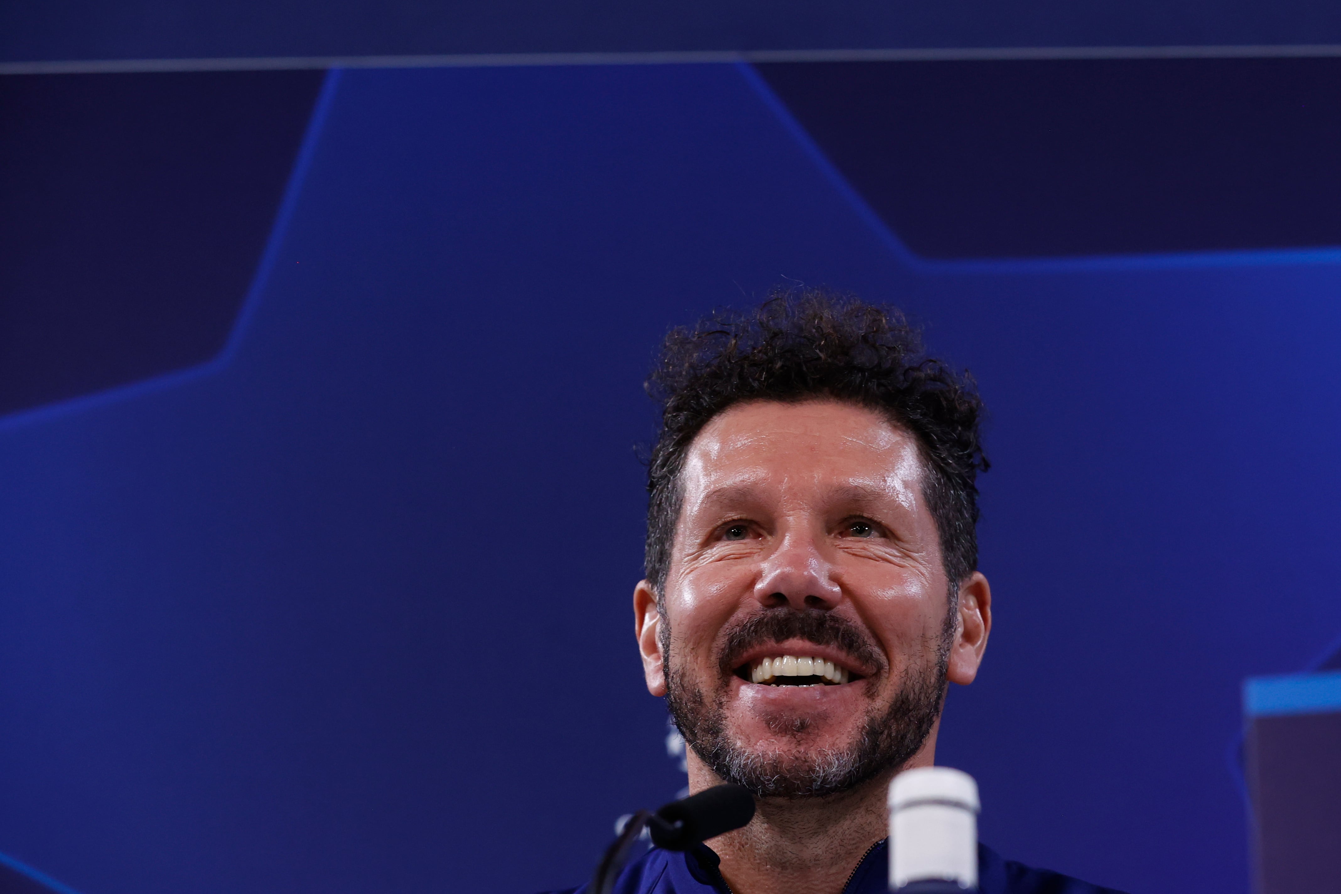 El entrenador del Atlético de Madrid, el argentino Diego Pablo Simeone, durante una rueda de prensa. EFE/ Juan Carlos Hidalgo