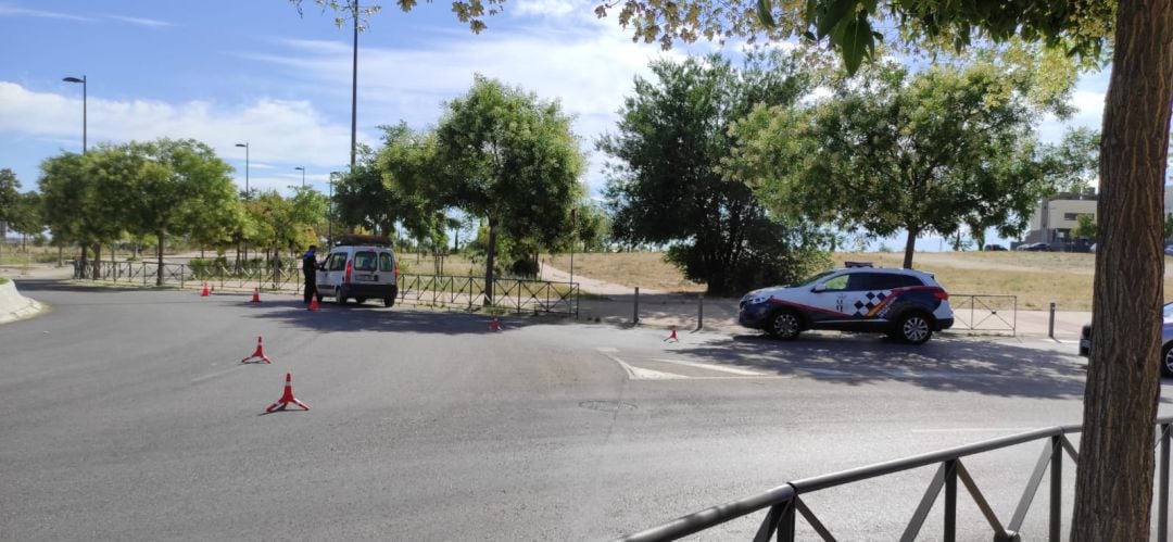 Uno de los controles de la Policía Local de Getafe