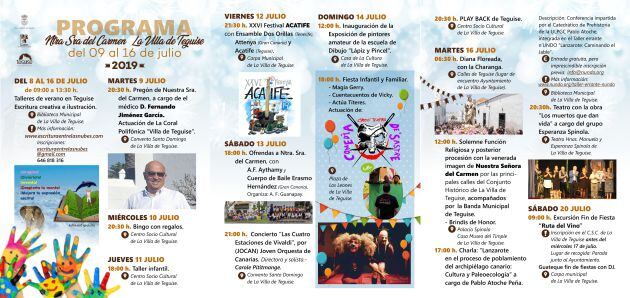 Programa de las fiestas del Carmen en La Villa.