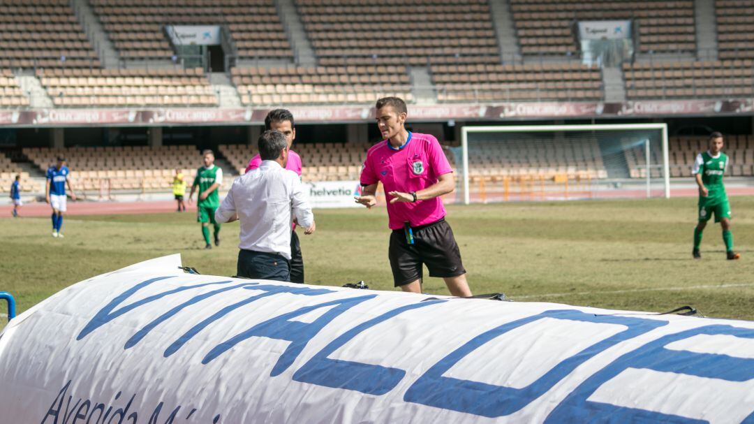 Pepe Masegosa durante el partido ante el CD Guadalcacín