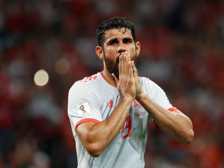 Diego Costa reacciona al segundo gol de Portugal