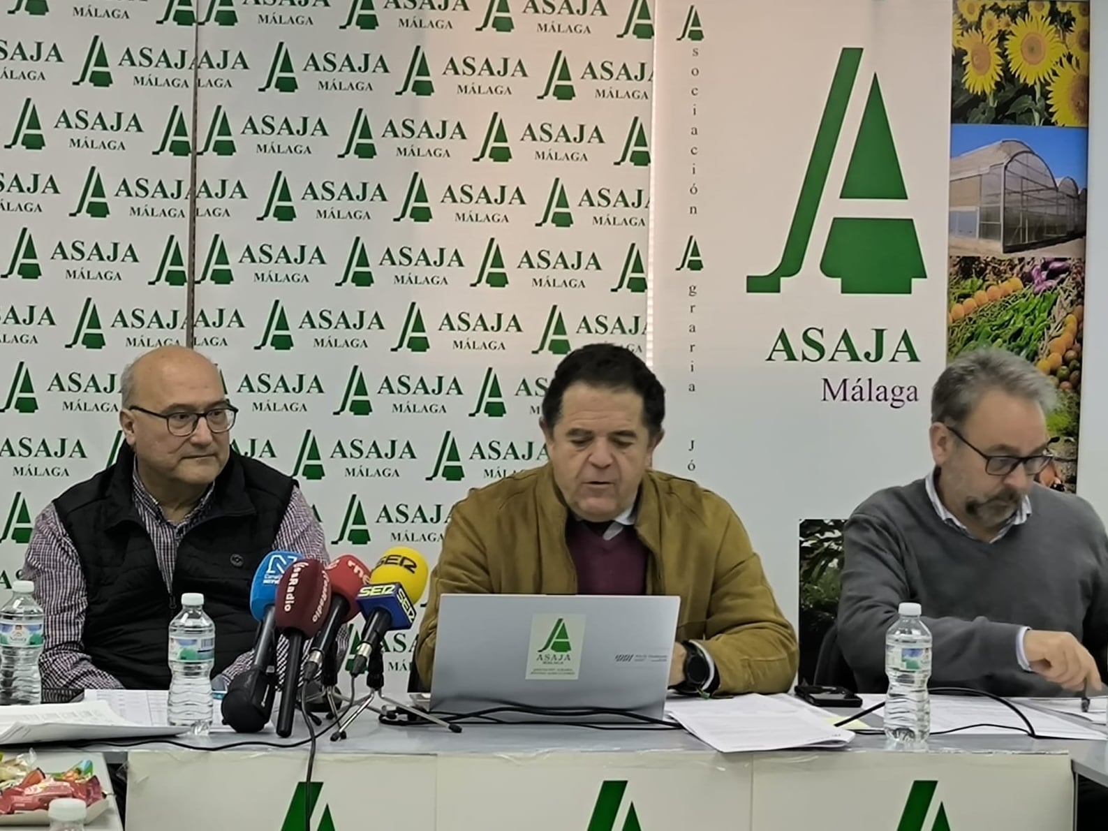 Un momento de la rueda de prensa en la sede de Asaja este miércoles