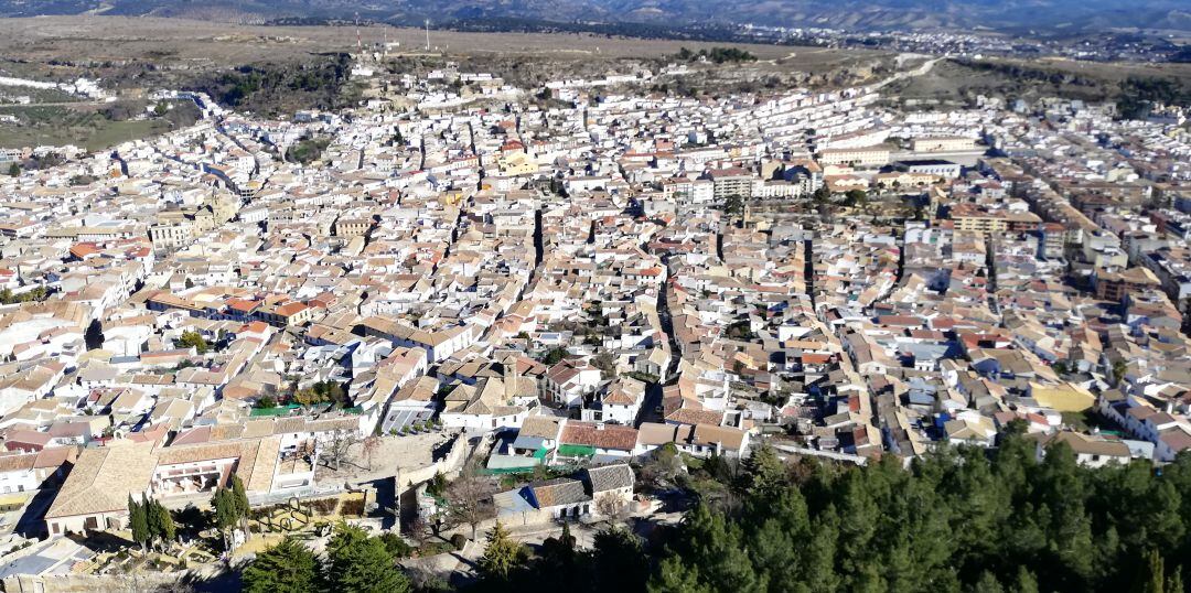 Vista aérea de una parte de Alcalá la Real.