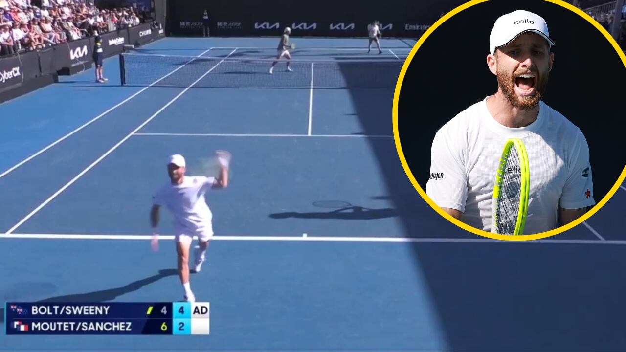 Corentin Moutet lanza su raqueta tras fallar un resto en el Open de Australia
