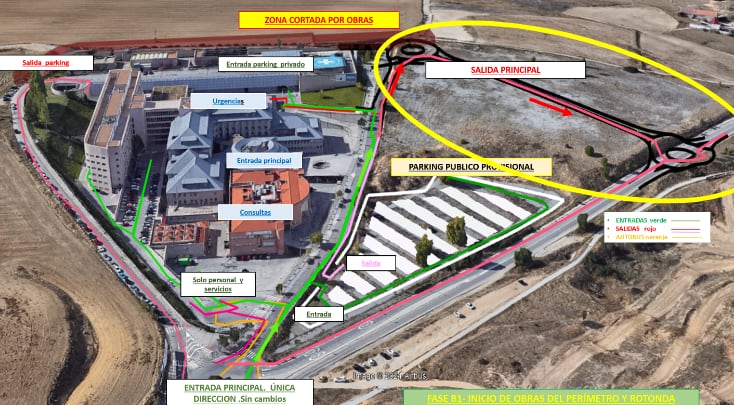 Cambios en los accesos al Hospital de Segovia a partir del lunes 11 de noviembre