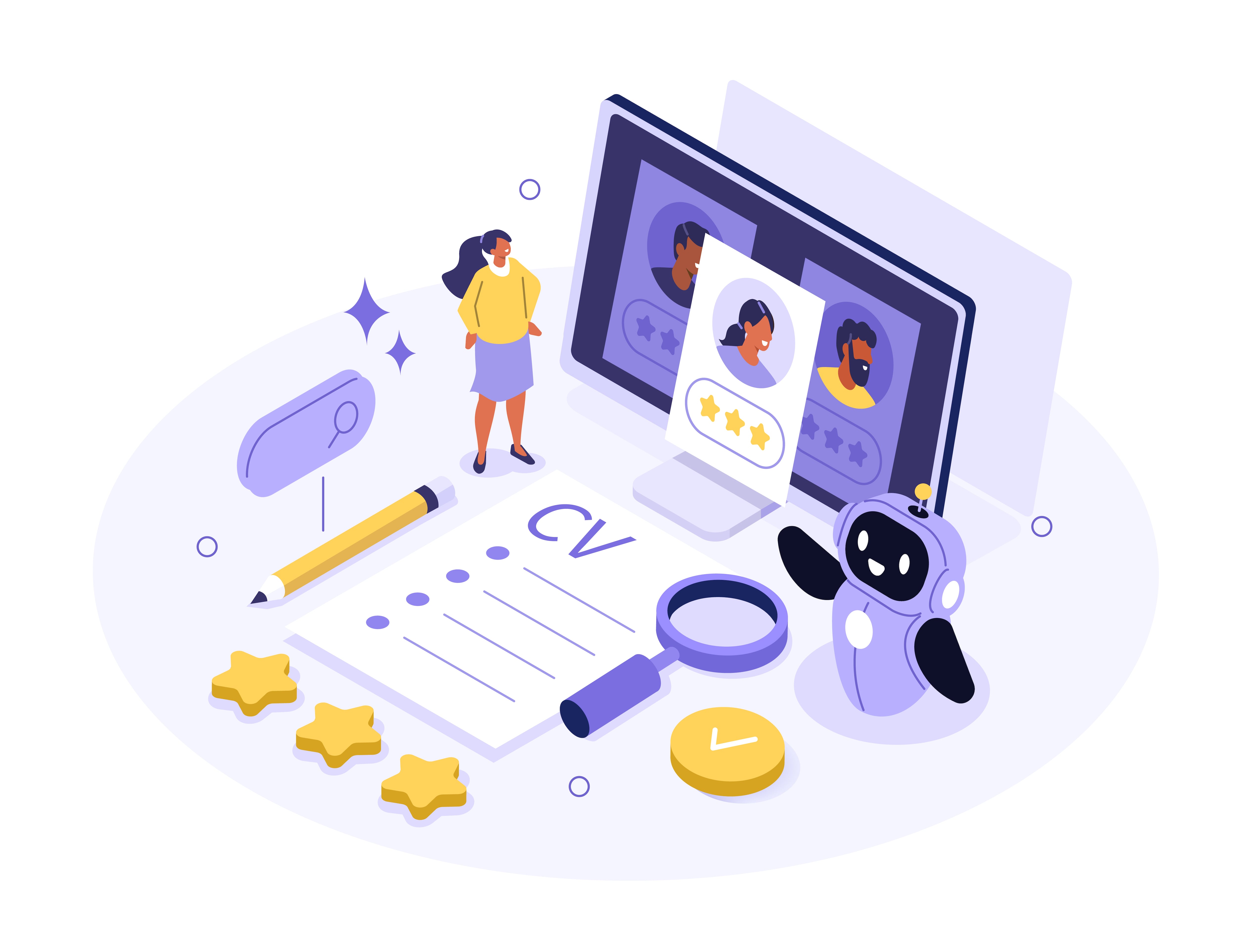 Ilustración sobre CV e IA