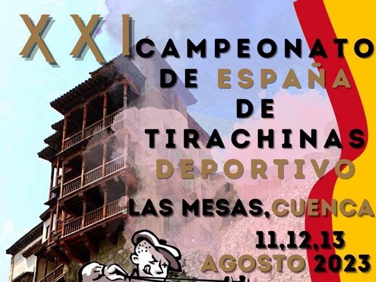 Cartel del Campeonato de España de Tirachinas, que se celebra en Las Mesas (Cuenca)