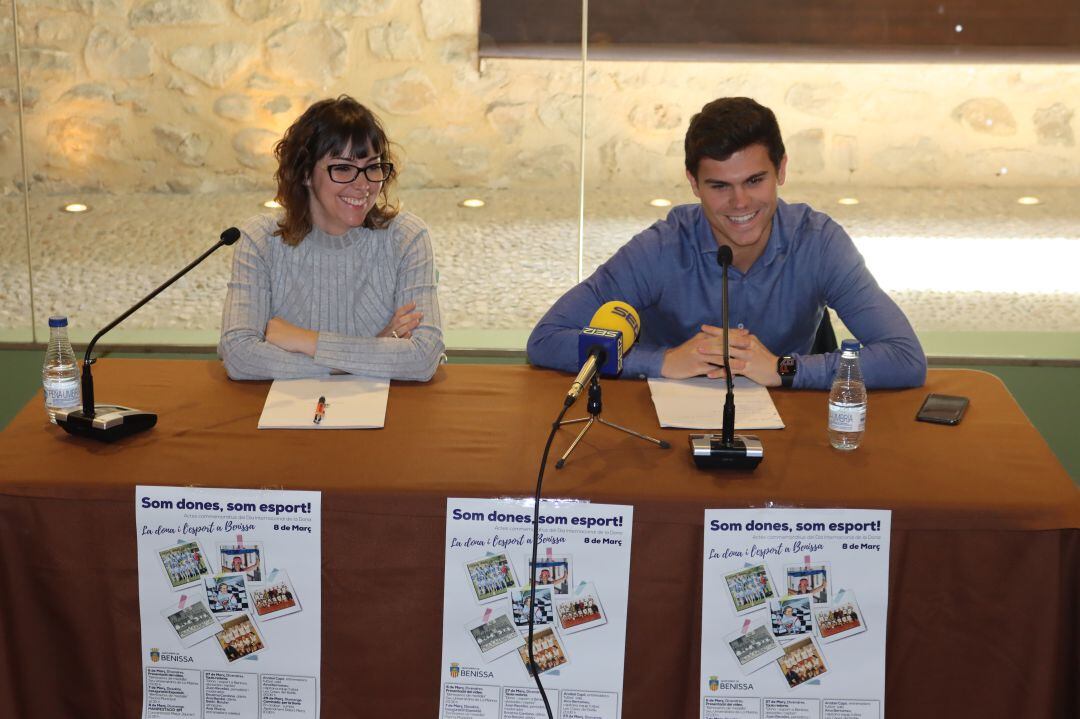 Lorena Ivars, concejala de Igualdad, y Adriàn Cabrera, edil de Deportes.