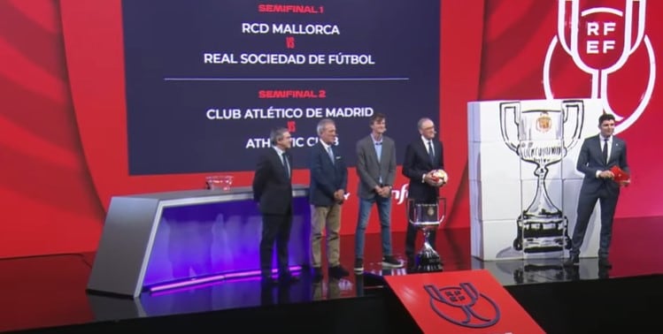 Momento del sorteo de las eliminatorias de semifinales de la Copa del Rey