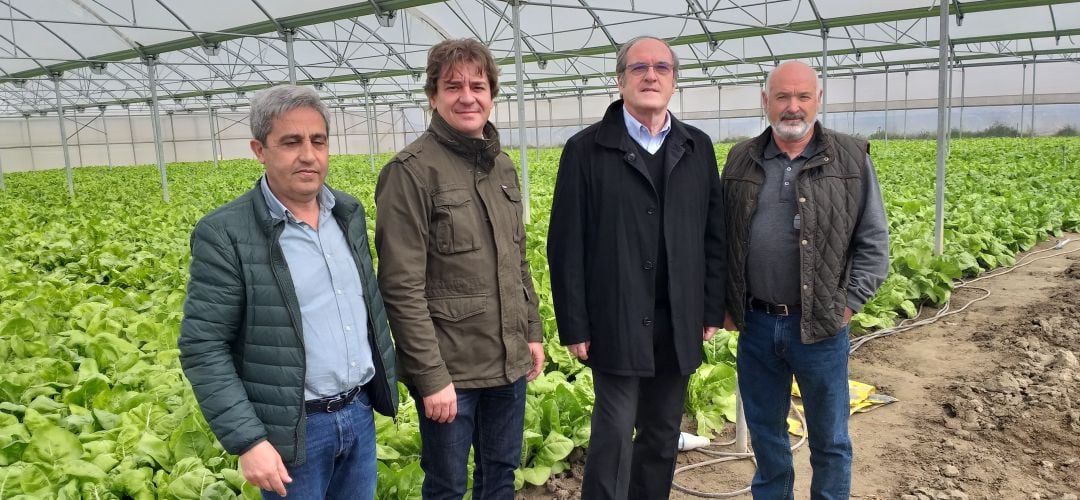 El alcalde de Fuenlabrada, representantes de UPA y de la Asociación de Agricultores fuenlabreña han acompañado ha Ángel Gabilondo en su visita al Parque Agrario. 