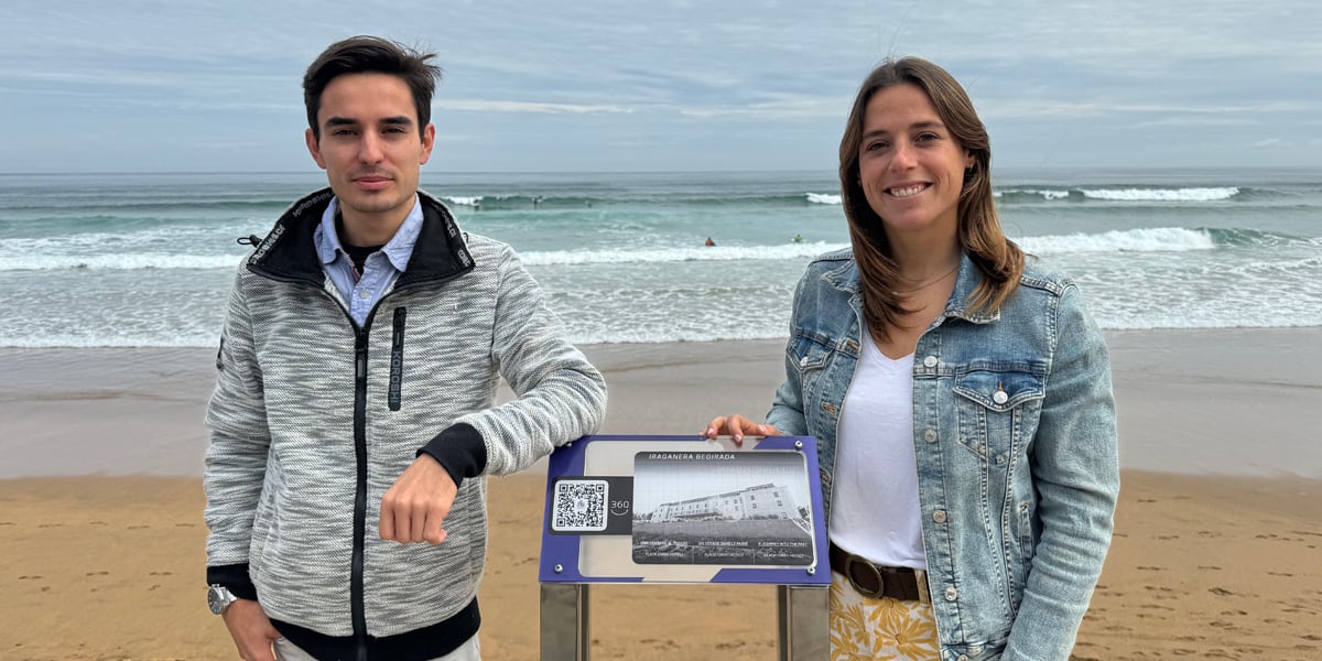 Xabier Eizaguirre y Leire Arana en la presentación de &quot;Iraganera Begirada&quot;.