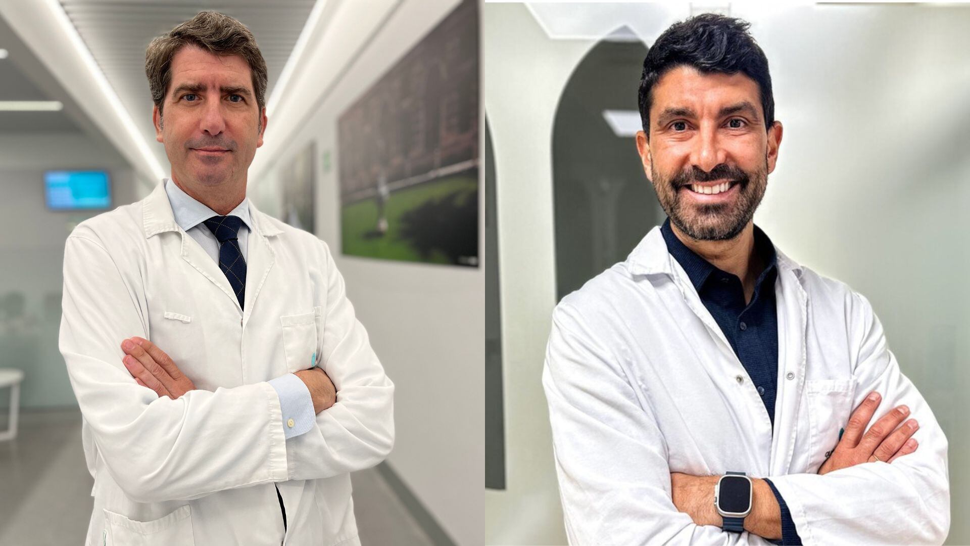 El doctor Daniel Cansino, traumatologo, y Felipe del Valle, nutricionista de Sagrado Corazon