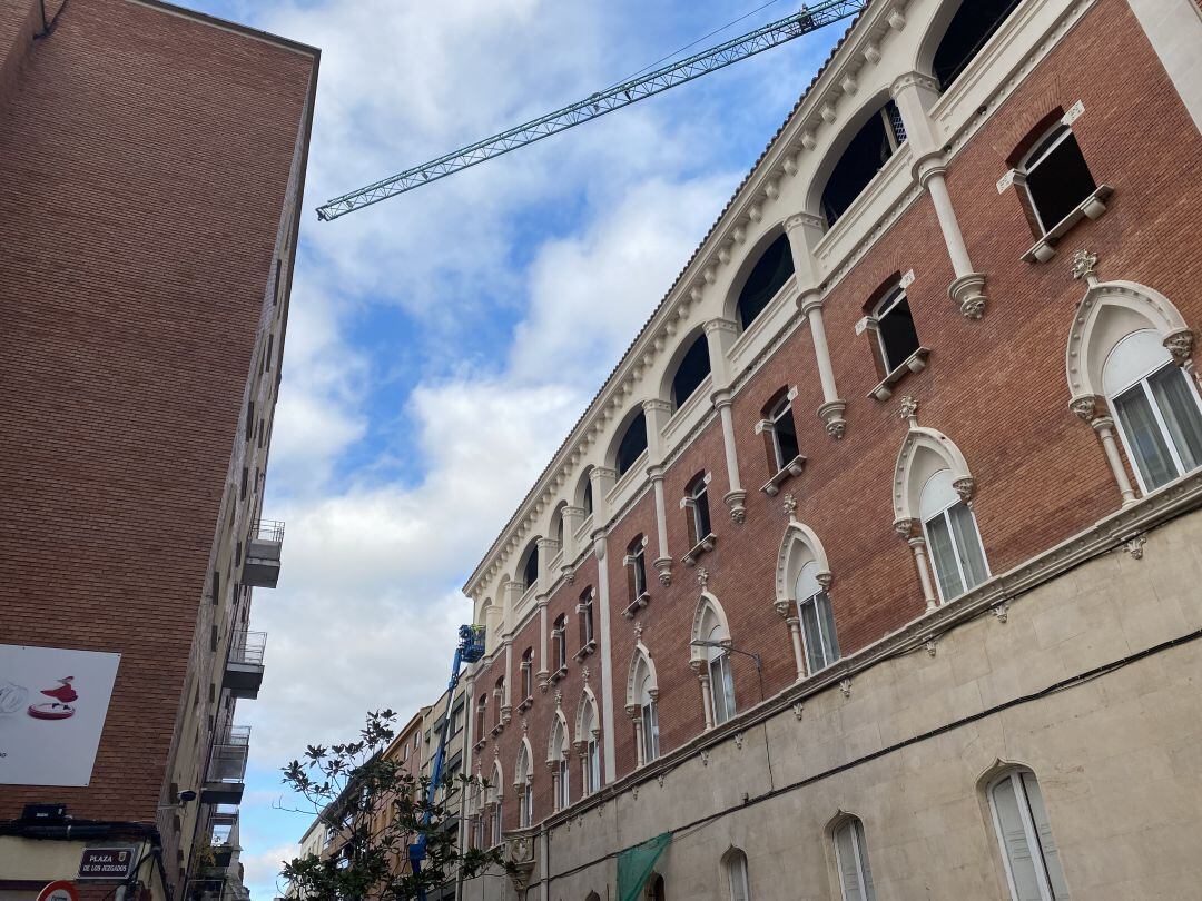 Obras en la calle Ignacio Martínez de Azcoitia, en Palencia