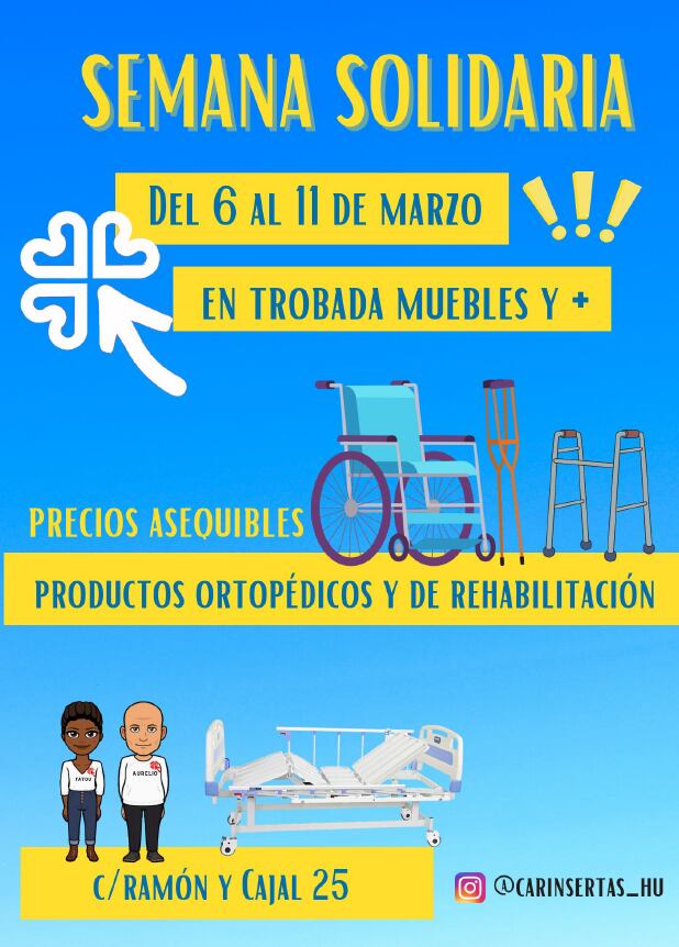 Cartel de la semana solidaria que organiza Carinsertas en Huesca