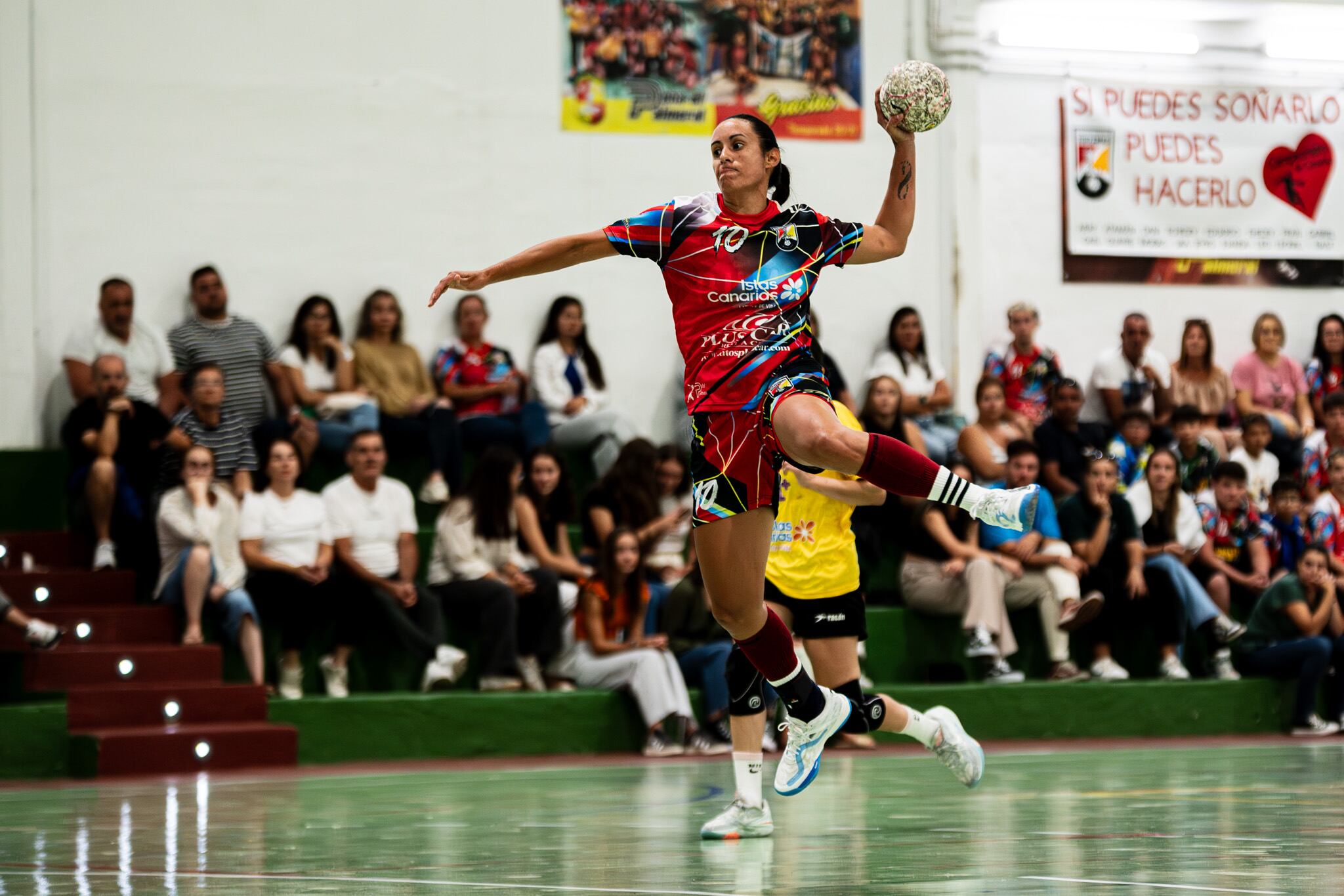 Gleinys Reyes en un partido del Zonzamas Plus Car Lanzarote.