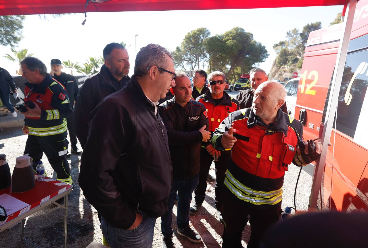 El presidente de la Diputación de Alicante, Toni Pérez, en el Puesto de Mando Avanzado