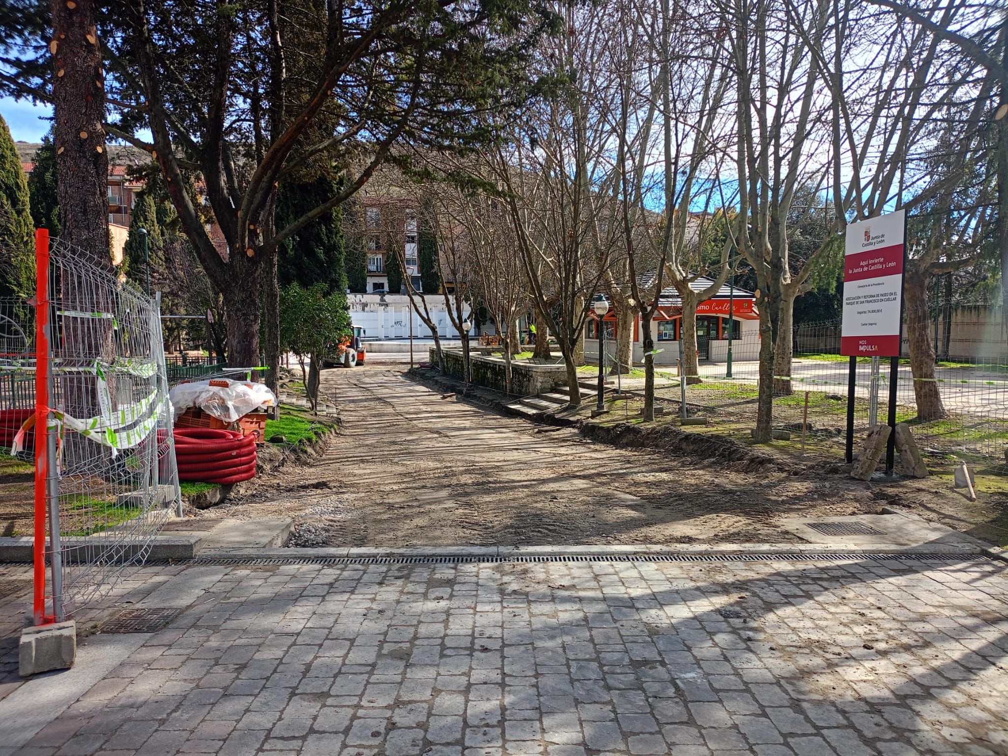 Obras de acceso a la huerta de la Alegría de Cuéllar