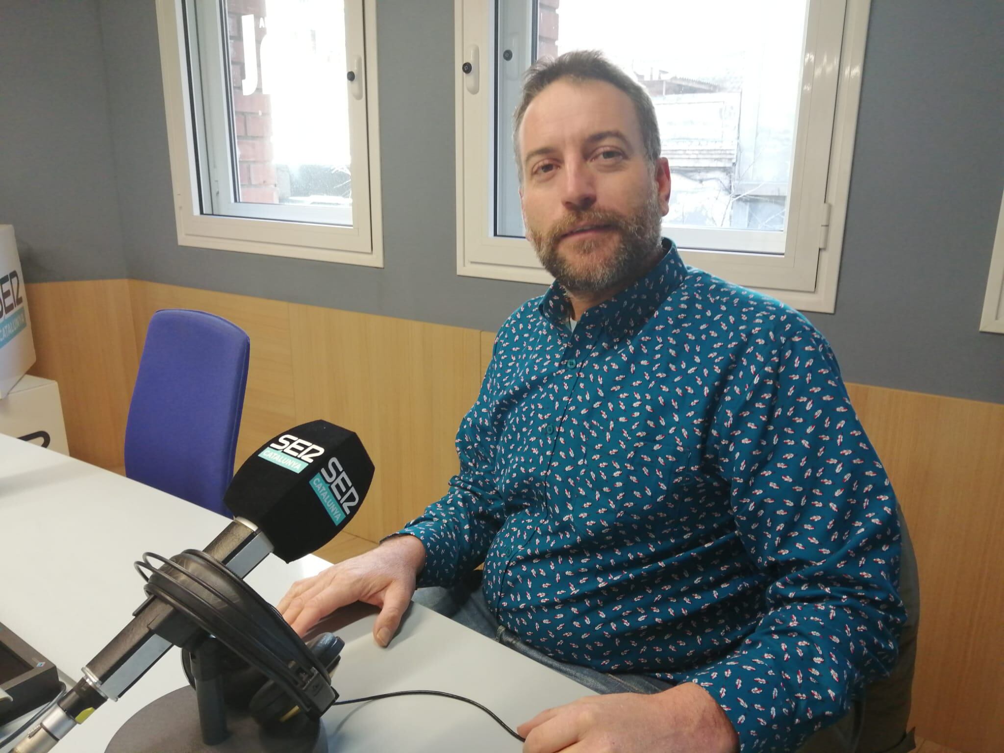 El president de l'Associació Recreativa Els Pagesos, Marc Vives, durant l'entrevista a Ràdio Lleida.