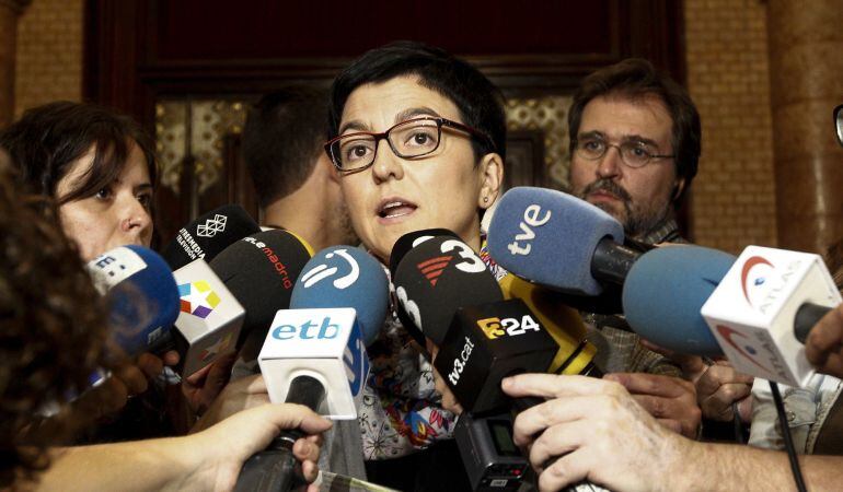 La portaveu del PSC al Parlament, Eva Granados, després de la reunió enter PSC, C's i PP