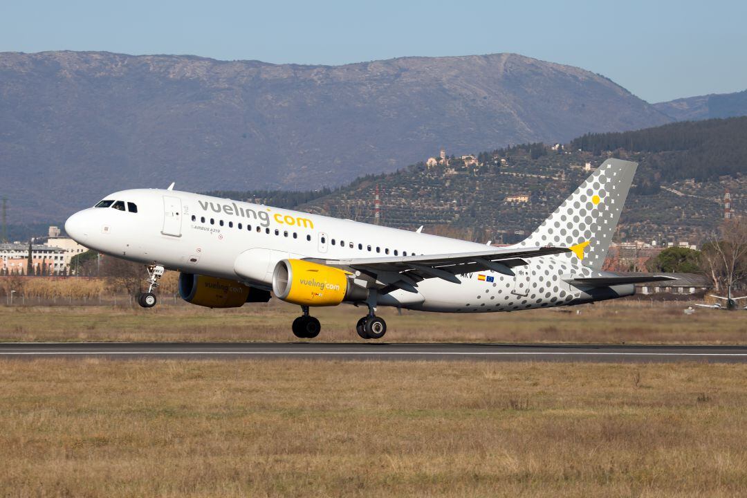 Un Airbus de Vueling a punto de despegar. 