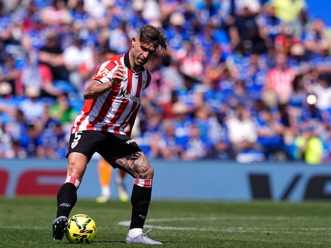 Yeray controla el balón durante el partido ante el Getafe, el primero que disputa tras su sanción por dopaje