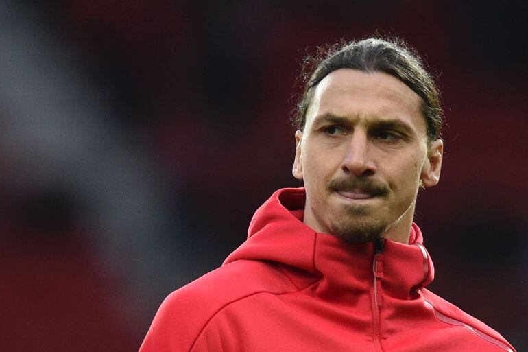 Zlatan Ibrahimovic, antes de un partido con el Manchester United