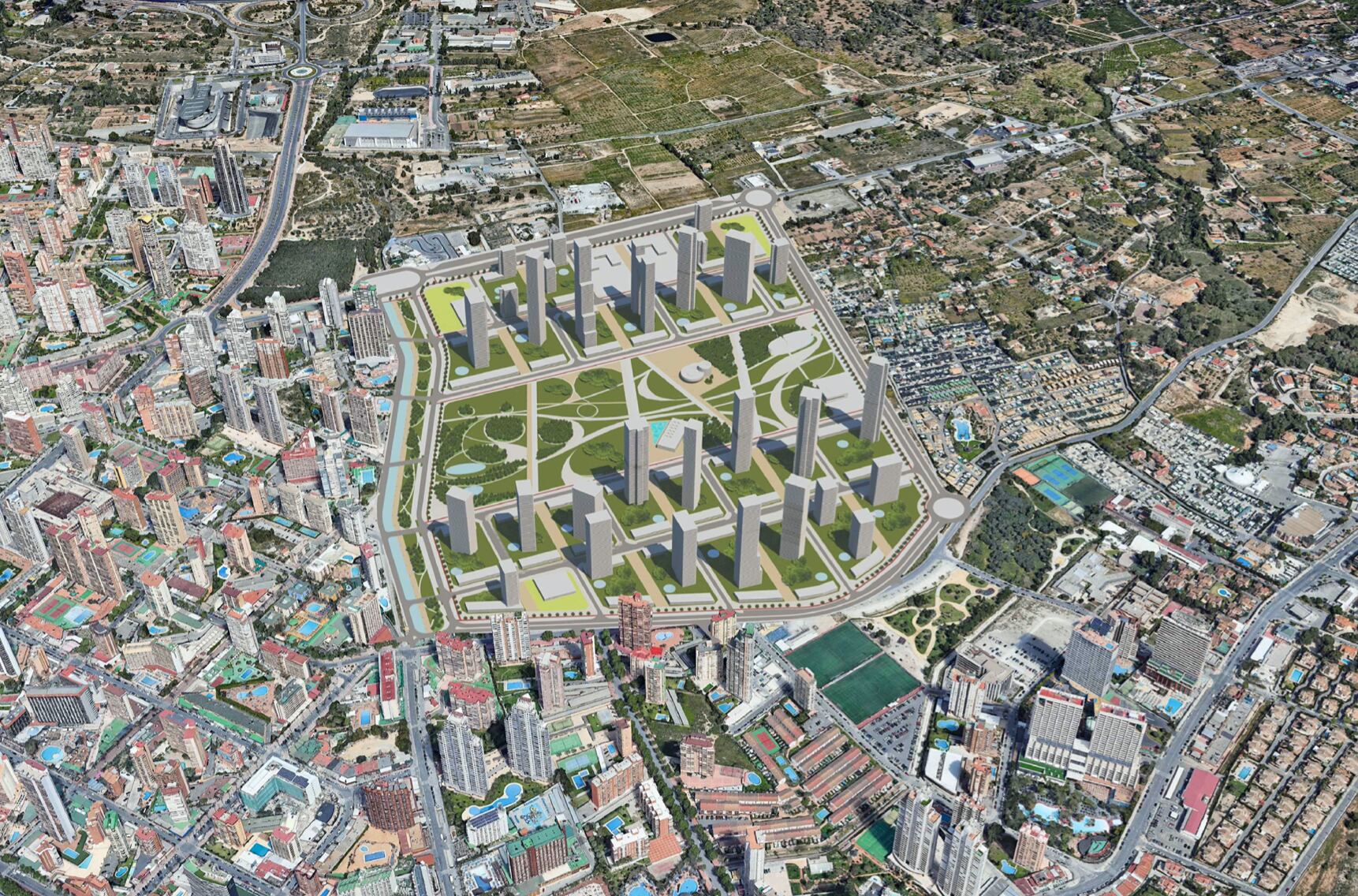 Maqueta del proyecto 'Ensanche Levante' de Benidorm