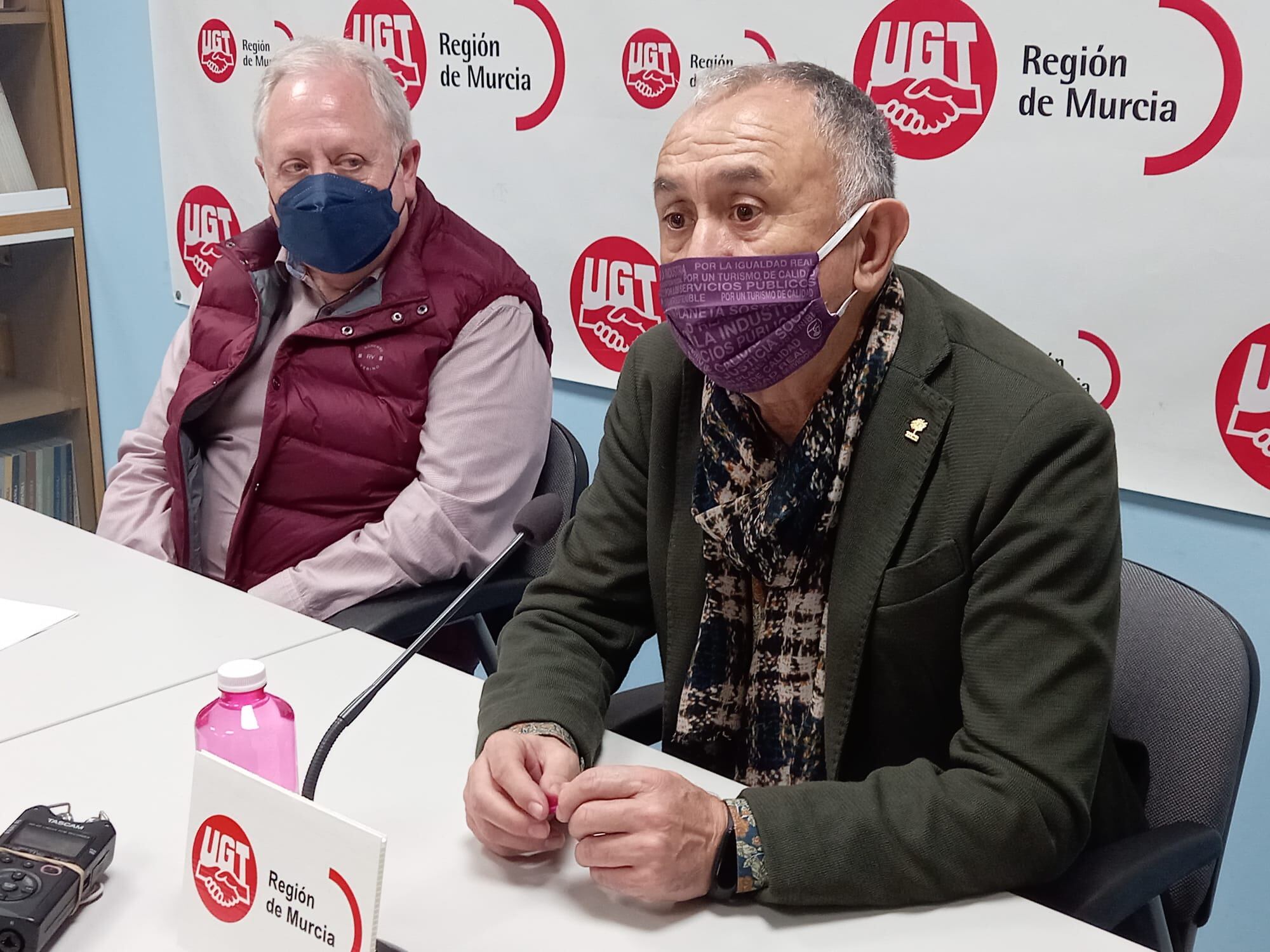 Pepe Álvarez, Secretario general de UGT y Antonio Jiménez, secretario regional