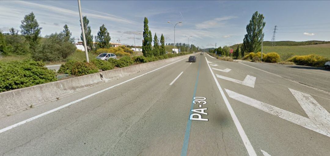 Ronda de Pamplona P-30, a la altura del kilómetro 4