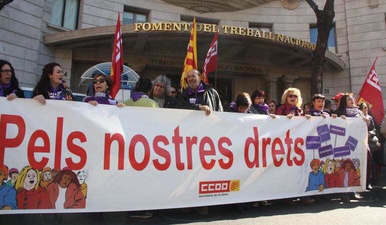 Concentració de CCOO en motiu del Dia de la Dona. 