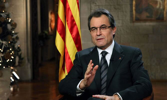 El presidente de la Generalitat durante su discurso de fin de año.