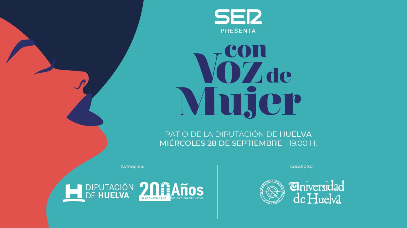 Cartel de Con Voz de Mujer en Huelva