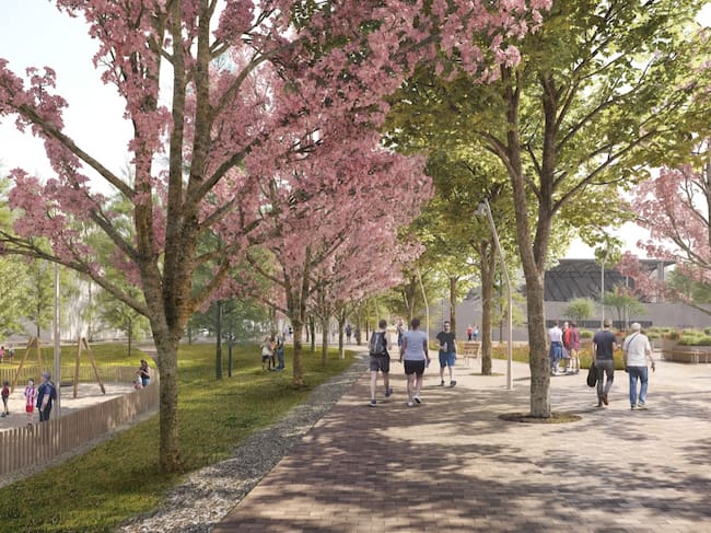 Infografía del proyecto para convertir la rotonda final de Blasco Ibáñez en una plaza ajardinada