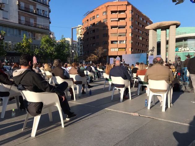 Los asistentes al acto de inicio de campaña del PP en Madrid.