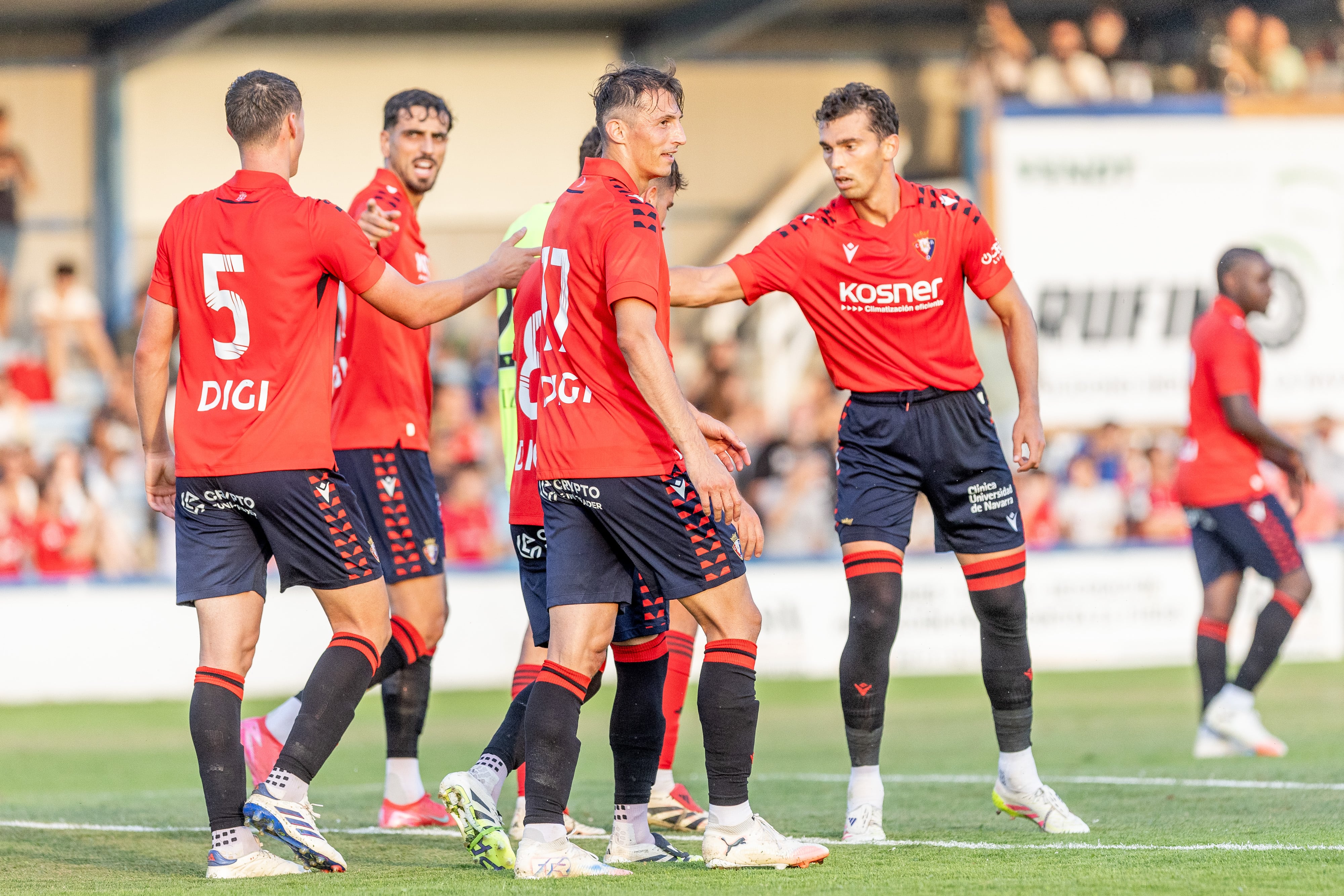 Los jugadores de Osasuna celebran el gol de Budimir. Club Atlético Osasuna