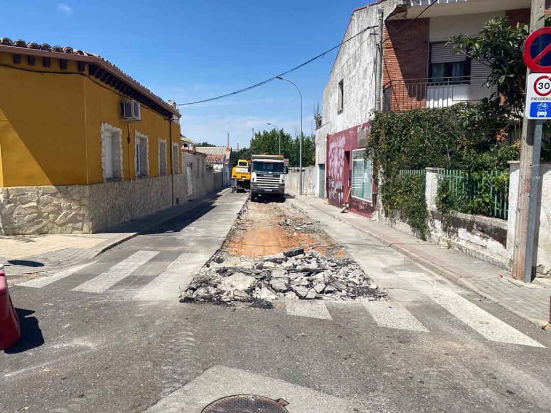 Una de las obras que se ejecuta en Medina del Campo, en la calle Ordóñez de Montalvo