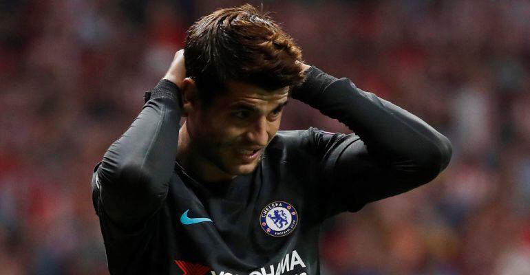 Álvaro Morata, durante el partido de Champions ante el Atlético de Madrid