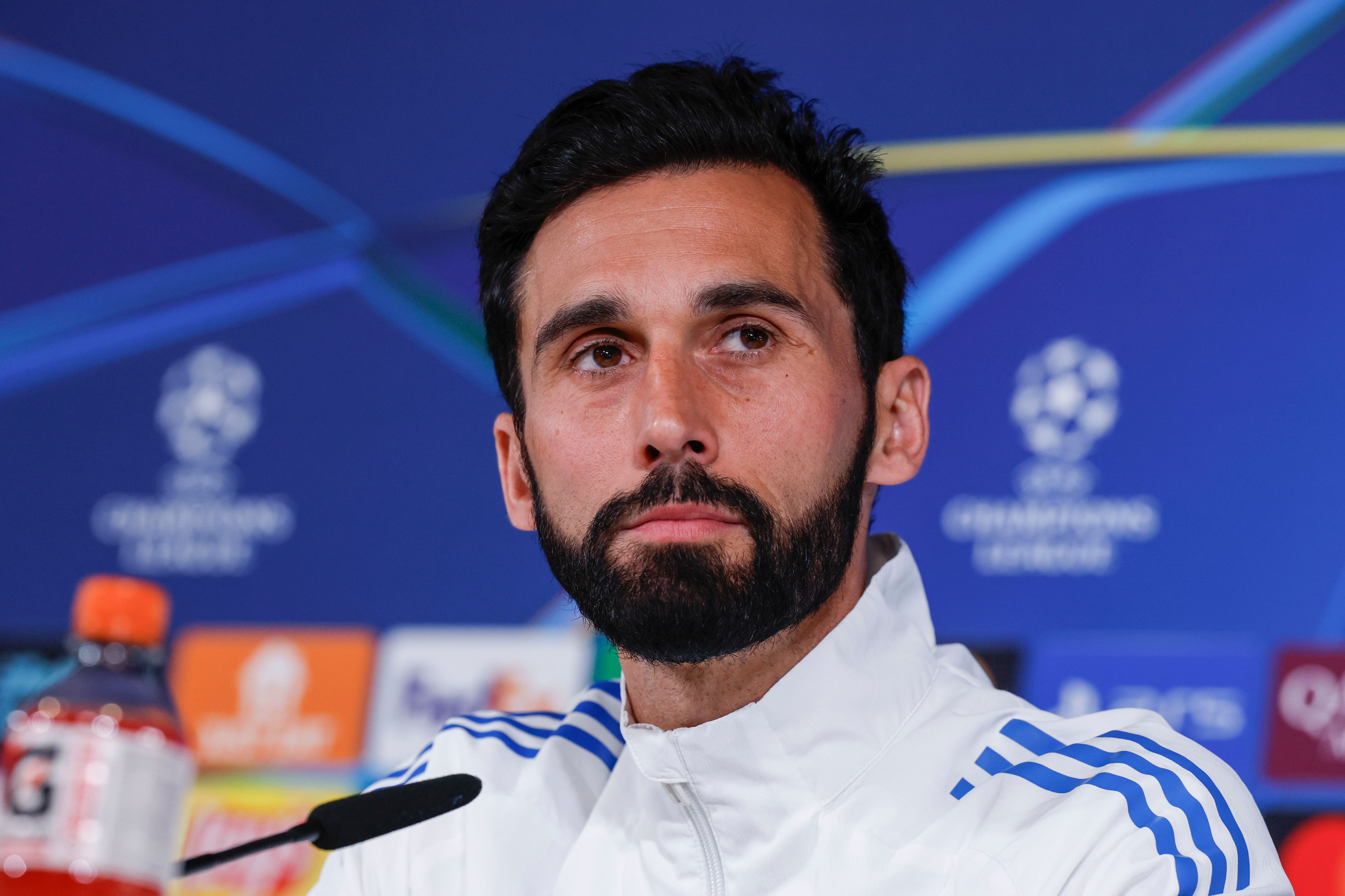 El ténico del Real Madrid, Álvaro Arbeloa, durante la rueda de prensa antes del partido contra el Bayern